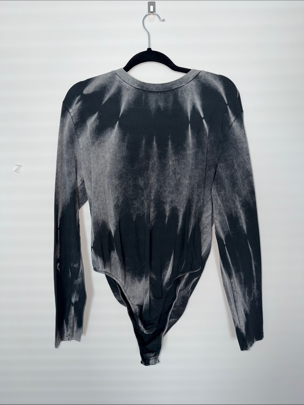 ASOS Black & Gray Tie-Dye Long Sleeve Bodysuit